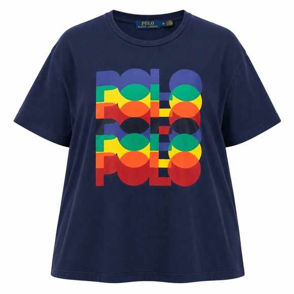 Polo Ralph Lauren Other - Polo Ralph Lauren Newport Graphic T-Shirt Mens XL Navy Blue Rainbow Logo Cotton